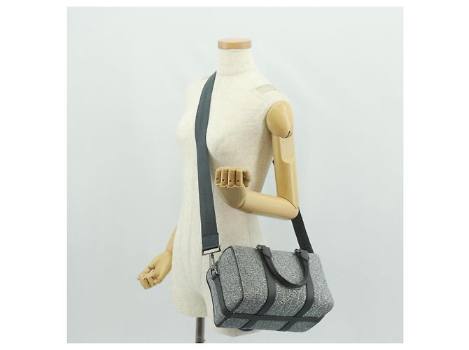 Christian Dior Trotter Canvas Rango 26 Handtasche 2-in-1 Grau Silber Authentisch BA9637SM Braun - Ansicht 26