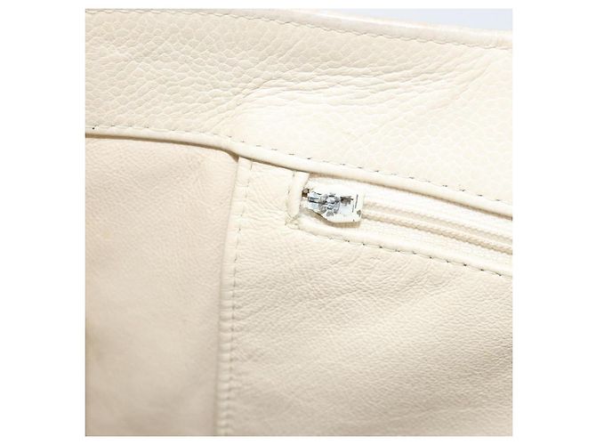 Borsa Tote CHANEL in Pelle Caviar Bianca CC Auth BA10649 Bianco - vista 19