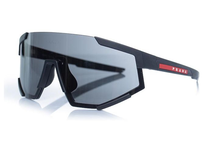 Prada, Sonnenbrille in Schwarz mit Schildform - Ansicht 2