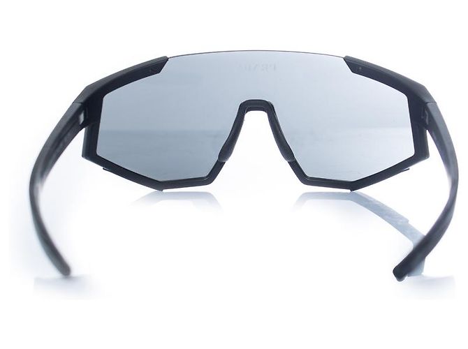 Prada, Sonnenbrille in Schwarz mit Schildform - Ansicht 4