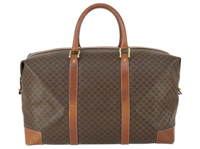Céline Borsa Boston in tela Macadam CELINE in pelle PVC marrone oro Auth ki6396 D'oro - vista 13