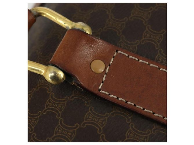 Céline Borsa Boston in tela Macadam CELINE in pelle PVC marrone oro Auth ki6396 D'oro - vista 18
