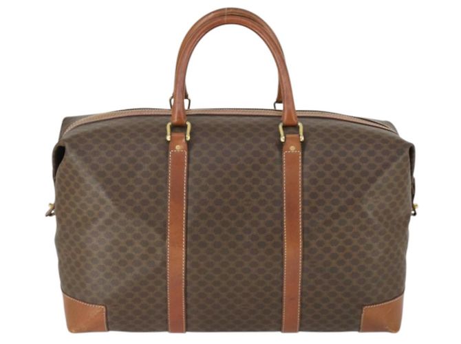 Céline Borsa Boston in tela Macadam CELINE in pelle PVC marrone oro Auth ki6396 D'oro - vista 2