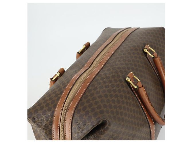 Céline Borsa Boston in tela Macadam CELINE in pelle PVC marrone oro Auth ki6396 D'oro - vista 6