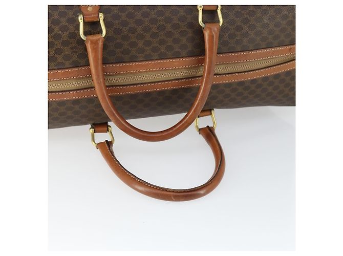 Céline Borsa Boston in tela Macadam CELINE in pelle PVC marrone oro Auth ki6396 D'oro - vista 7