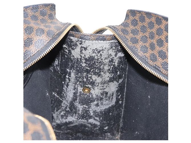 Céline Borsa a mano in tela Macadam CELINE in pelle PVC nera e oro Auth 171585 Nero D'oro - vista 11