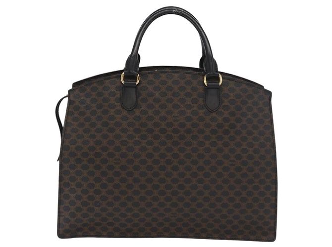 Céline Borsa a mano in tela Macadam CELINE in pelle PVC nera e oro Auth 171585 Nero D'oro - vista 2