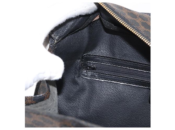 Céline Borsa a mano in tela Macadam CELINE in pelle PVC nera e oro Auth 171585 Nero D'oro - vista 21