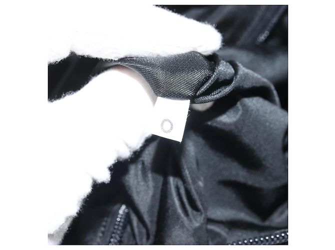 PRADA Borsa a mano in nylon nero argento Auth 171648 - vista 12