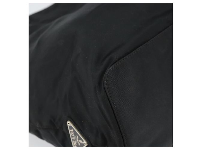 PRADA Borsa a mano in nylon nero argento Auth 171648 - vista 14