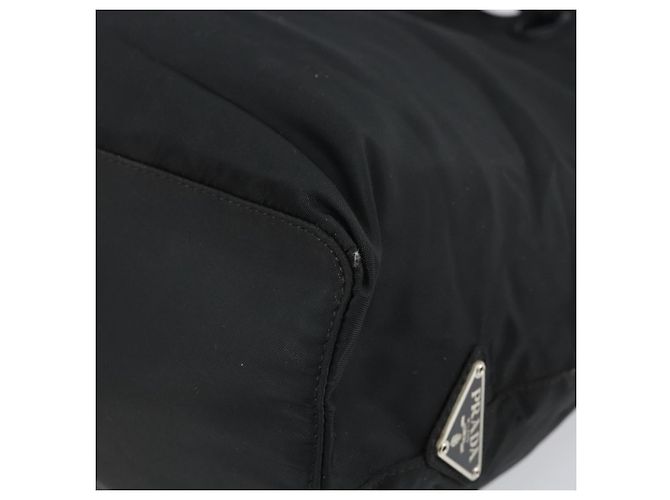 PRADA Borsa a mano in nylon nero argento Auth 171648 - vista 15