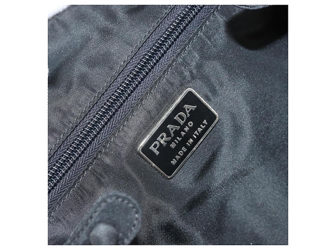 PRADA Borsa a mano in nylon nero argento Auth 171648 - vista 18