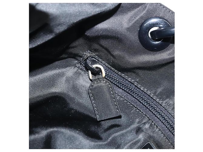 PRADA Borsa a mano in nylon nero argento Auth 171648 - vista 21