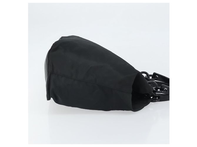 PRADA Borsa a mano in nylon nero argento Auth 171648 - vista 3