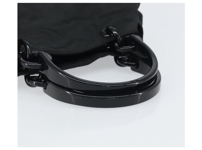 PRADA Borsa a mano in nylon nero argento Auth 171648 - vista 7