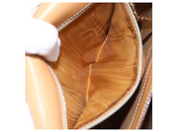 Céline Borsa a Spalla in Tela Macadam CELINE in Pelle PVC Marrone Oro Auth 171119 D'oro - vista 10