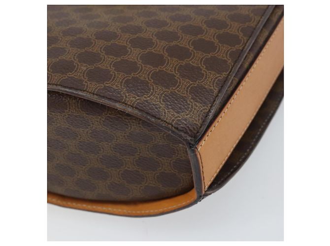 Céline Borsa a Spalla in Tela Macadam CELINE in Pelle PVC Marrone Oro Auth 171119 D'oro - vista 15