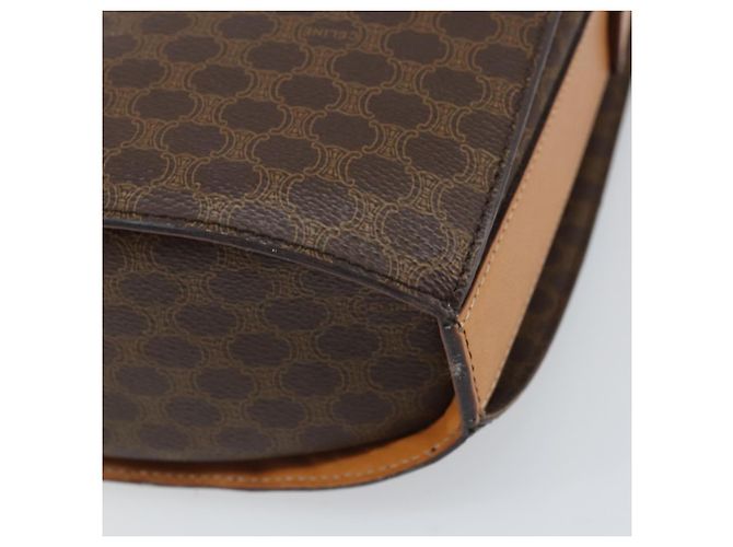 Céline Borsa a Spalla in Tela Macadam CELINE in Pelle PVC Marrone Oro Auth 171119 D'oro - vista 17