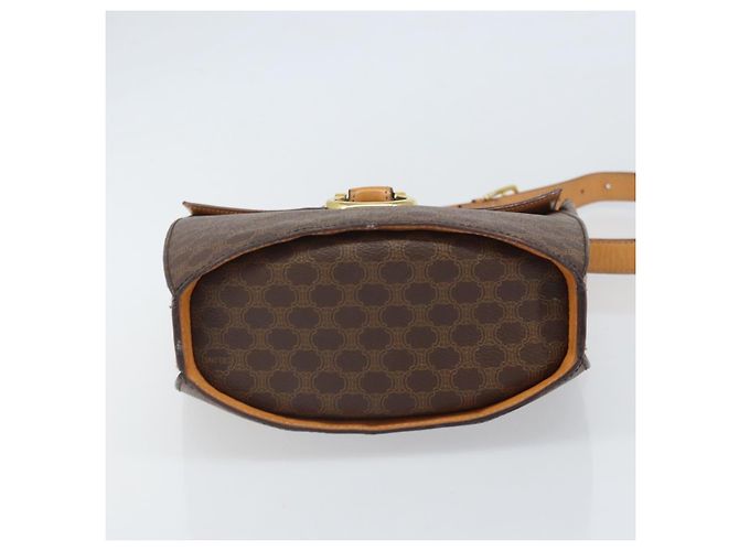 Céline Borsa a Spalla in Tela Macadam CELINE in Pelle PVC Marrone Oro Auth 171119 D'oro - vista 5