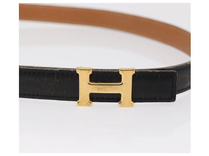 Hermès CINTURA REVERSIBILE HERMES H Constance Pelle 33,1" Nera Auth 168763 Nero - vista 5