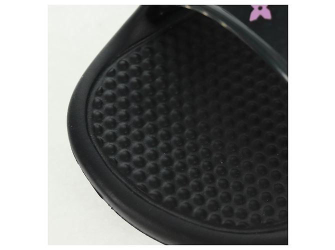 LOUIS VUITTON Sandali da Spiaggia in Gomma Multicolore Neri LV Auth 169909V Nero - vista 13