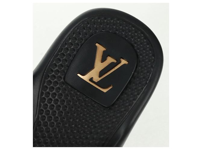 LOUIS VUITTON Sandali da Spiaggia in Gomma Multicolore Neri LV Auth 169909V Nero - vista 14