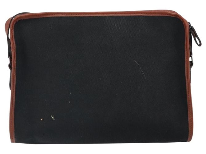 Borsa a Spalla SAINT LAURENT in Tela Pelle Nera Marrone Oro Auth ti3767 Nero D'oro - vista 2