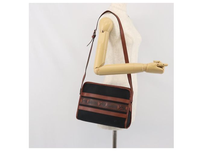 Borsa a Spalla SAINT LAURENT in Tela Pelle Nera Marrone Oro Auth ti3767 Nero D'oro - vista 22