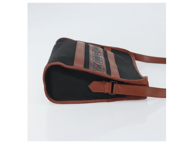 Borsa a Spalla SAINT LAURENT in Tela Pelle Nera Marrone Oro Auth ti3767 Nero D'oro - vista 3