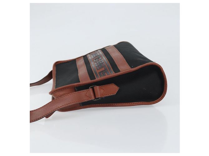 Borsa a Spalla SAINT LAURENT in Tela Pelle Nera Marrone Oro Auth ti3767 Nero D'oro - vista 4