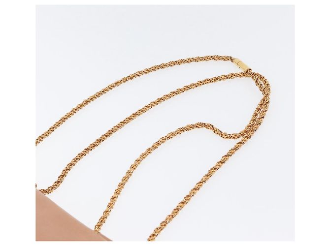 Chloé Borsa a Spalla in Pelle Chloe Chain Elsie Rosa Oro Auth 171670 D'oro - vista 14