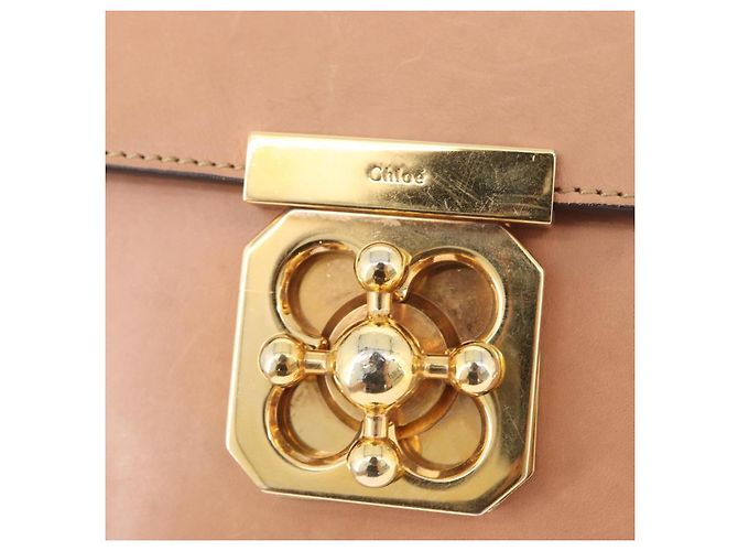 Chloé Borsa a Spalla in Pelle Chloe Chain Elsie Rosa Oro Auth 171670 D'oro - vista 18