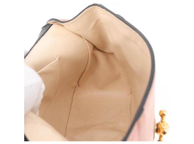 Chloé Borsa a Spalla in Pelle Chloe Chain Elsie Rosa Oro Auth 171670 D'oro - vista 20