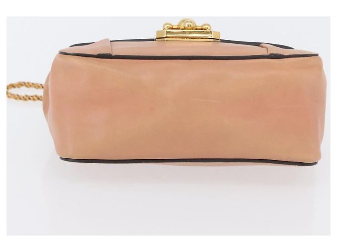 Chloé Borsa a Spalla in Pelle Chloe Chain Elsie Rosa Oro Auth 171670 D'oro - vista 5