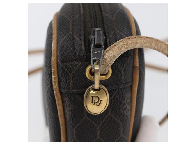 Borsa a spalla in tela a nido d'ape PVC nera e oro Auth BA10846 Christian Dior Nero D'oro - vista 10