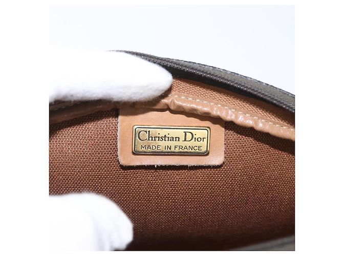 Borsa a spalla in tela a nido d'ape PVC nera e oro Auth BA10846 Christian Dior Nero D'oro - vista 11