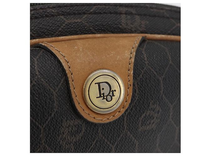 Borsa a spalla in tela a nido d'ape PVC nera e oro Auth BA10846 Christian Dior Nero D'oro - vista 17