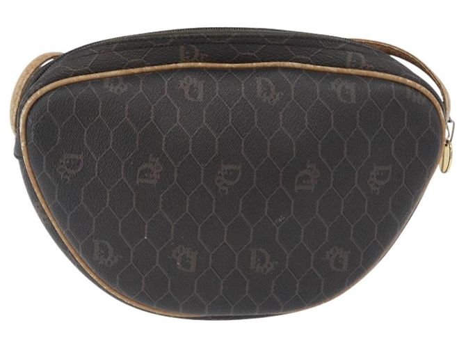 Borsa a spalla in tela a nido d'ape PVC nera e oro Auth BA10846 Christian Dior Nero D'oro - vista 2
