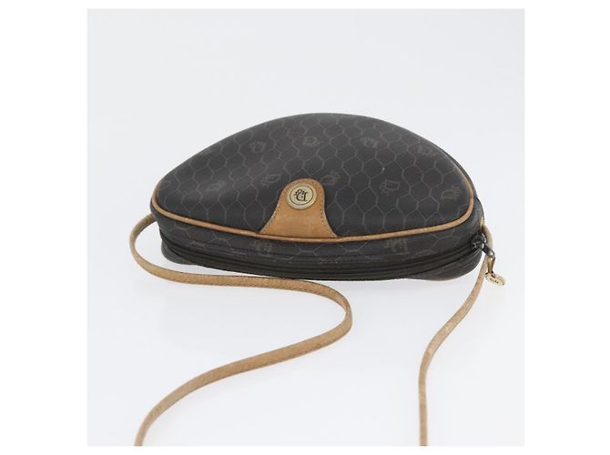 Borsa a spalla in tela a nido d'ape PVC nera e oro Auth BA10846 Christian Dior Nero D'oro - vista 6