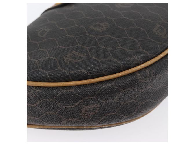 Borsa a spalla in tela a nido d'ape PVC nera e oro Auth BA10846 Christian Dior Nero D'oro - vista 9