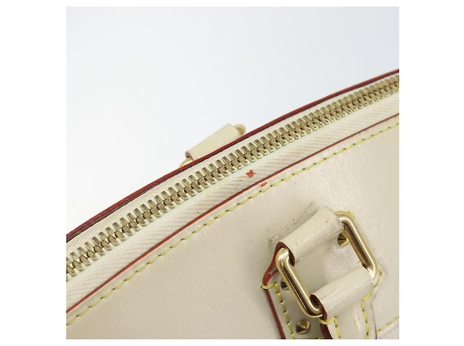 LOUIS VUITTON Borsa a Mano Suhari Lockit MM Pelle Bianca M91874 LV Auth 169782 Bianco - vista 10