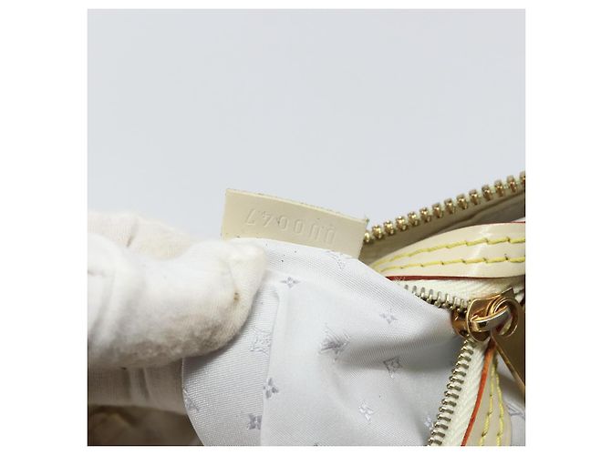 LOUIS VUITTON Borsa a Mano Suhari Lockit MM Pelle Bianca M91874 LV Auth 169782 Bianco - vista 12