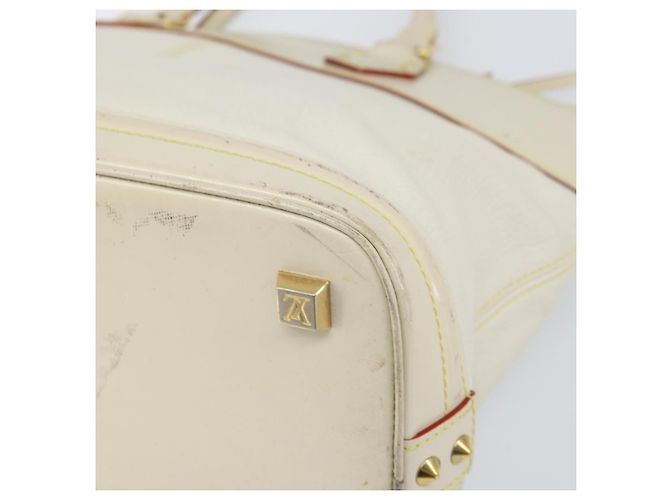 LOUIS VUITTON Borsa a Mano Suhari Lockit MM Pelle Bianca M91874 LV Auth 169782 Bianco - vista 16