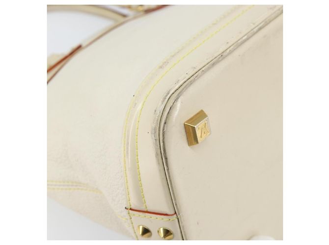 LOUIS VUITTON Borsa a Mano Suhari Lockit MM Pelle Bianca M91874 LV Auth 169782 Bianco - vista 17