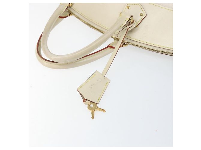 LOUIS VUITTON Borsa a Mano Suhari Lockit MM Pelle Bianca M91874 LV Auth 169782 Bianco - vista 18