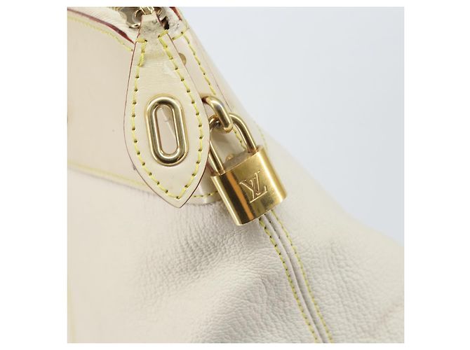 LOUIS VUITTON Borsa a Mano Suhari Lockit MM Pelle Bianca M91874 LV Auth 169782 Bianco - vista 19