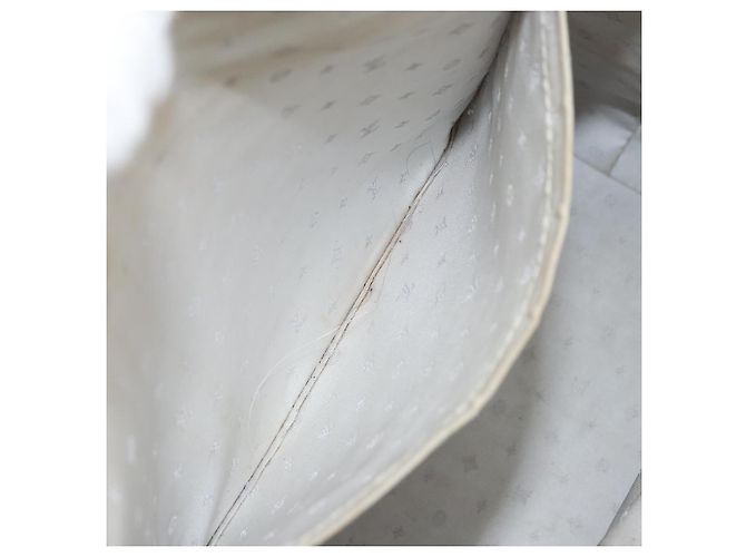 LOUIS VUITTON Borsa a Mano Suhari Lockit MM Pelle Bianca M91874 LV Auth 169782 Bianco - vista 25