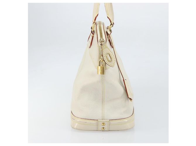 LOUIS VUITTON Borsa a Mano Suhari Lockit MM Pelle Bianca M91874 LV Auth 169782 Bianco - vista 3