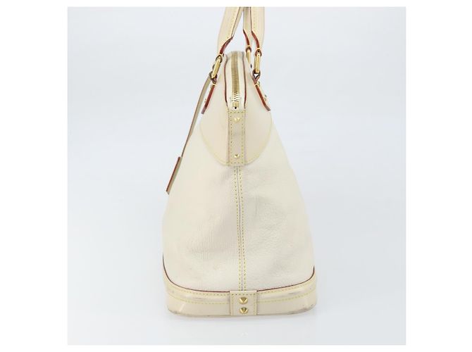 LOUIS VUITTON Borsa a Mano Suhari Lockit MM Pelle Bianca M91874 LV Auth 169782 Bianco - vista 4