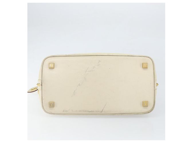 LOUIS VUITTON Borsa a Mano Suhari Lockit MM Pelle Bianca M91874 LV Auth 169782 Bianco - vista 5
